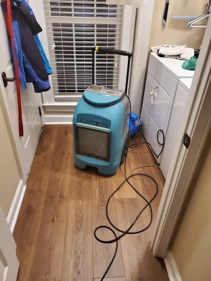 Commercial dehumidifier deployed for Flood Damage Cleanup in West Puente Valley